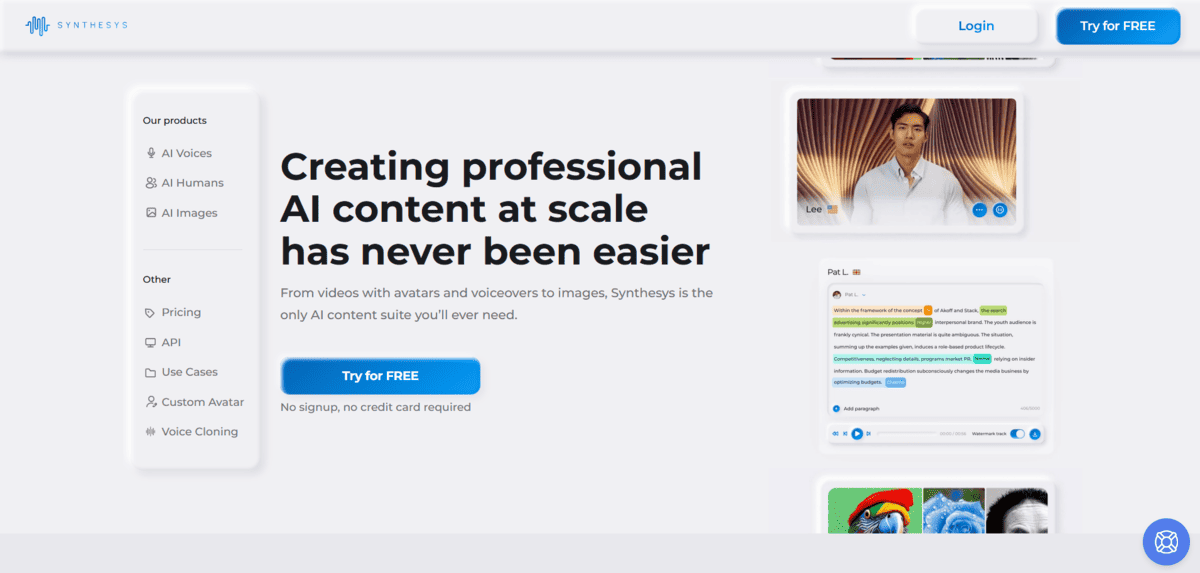 Synthesys.io Synthesys.io - AI Tools for Business
